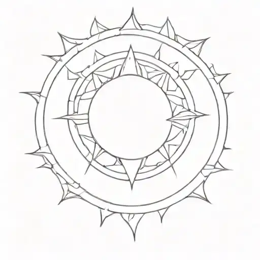 Circle Sun With Rays