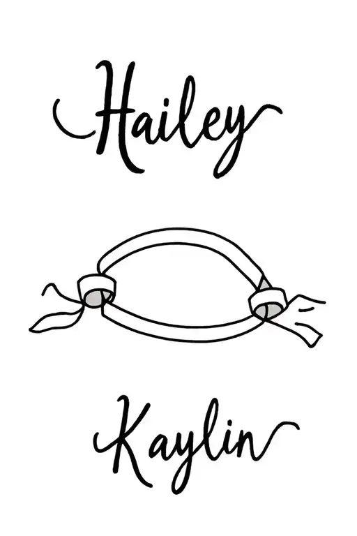A Ribbon With The Name Hailey And A Smaller Ribbon Next To It That Says Kaylin