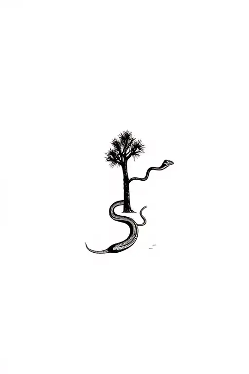 Snake In Front Of Joshua Tree