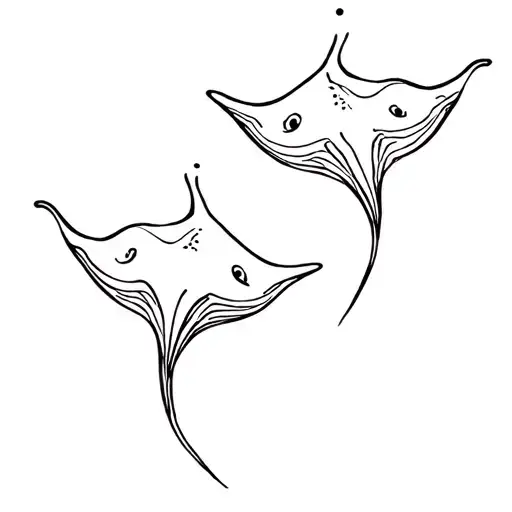 Two Stingrays Swiming Upwards