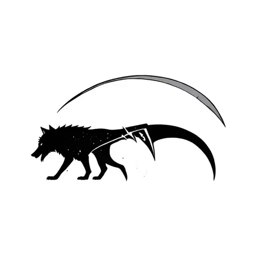 Black Wolf With A Scythe