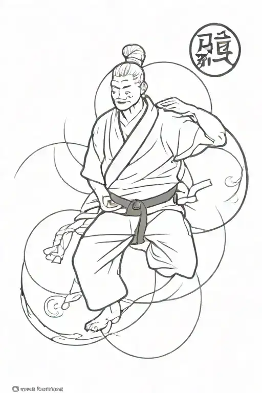 Minimalist Judo 8 Ethic Principles Tattoo Design