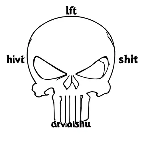 The Punisher Logo With Text 'Lft Hvy Sht'