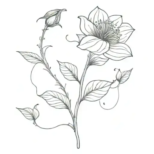 Needle And Thread With A Flower Growing