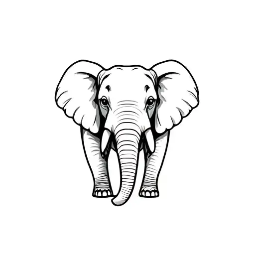 Elephant In The Room Minimal Tattoo Design