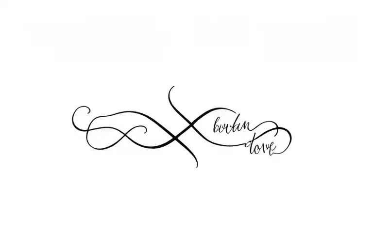 Infinity Symbol With Name And Love Design