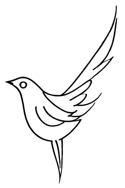 Abstract Lines In Shape Of Bird