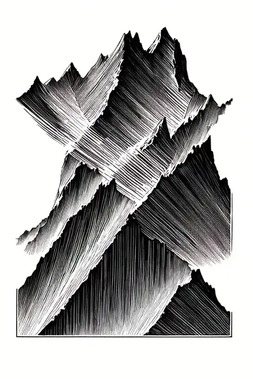 Abstract Lines In Shape Of A Mountain