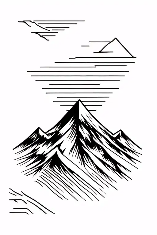 Abstract Lines In Shape Of A Mountain