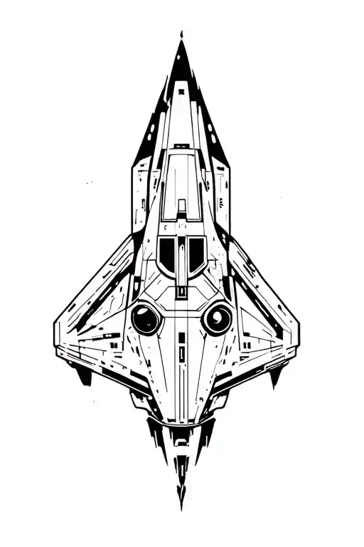 Abstract Lines In Shape Of A Space Ship