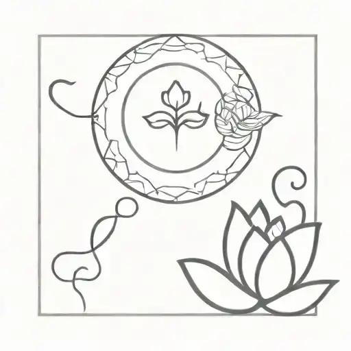 Unalome Symbol With Lotus