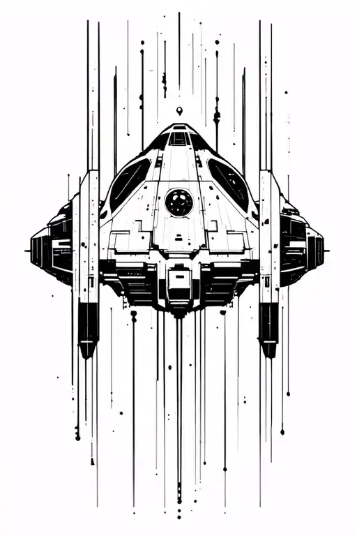 Abstract Lines In Shape Of A Space Ship