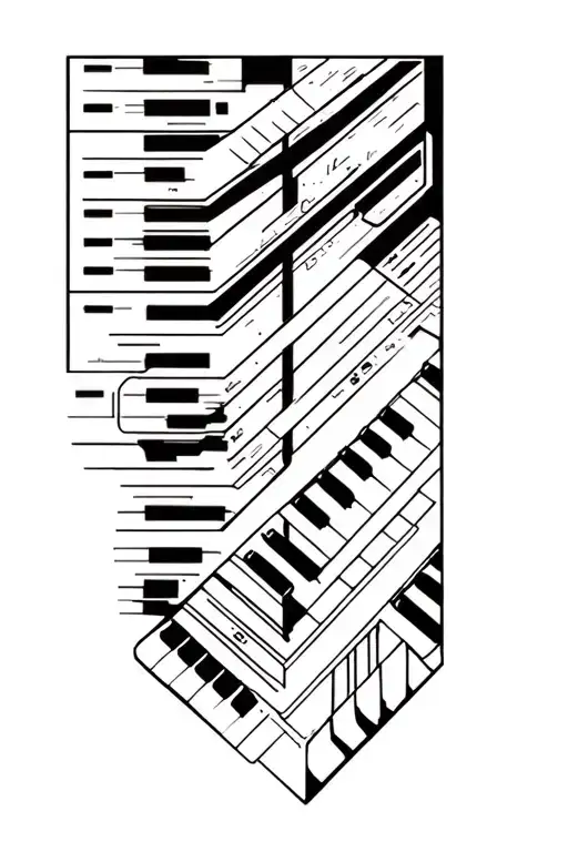 Abstract Lines In Shape Of A Synthesizer