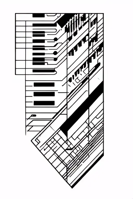 Abstract Lines In Shape Of A Synthesizer