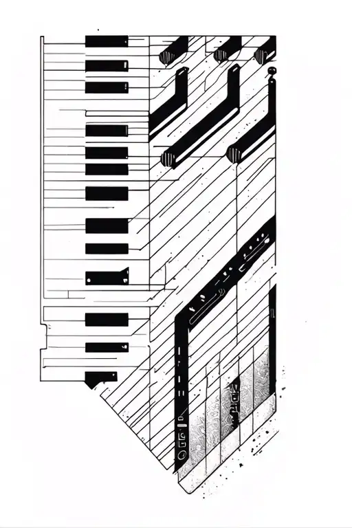 Abstract Lines In Shape Of A Synthesizer