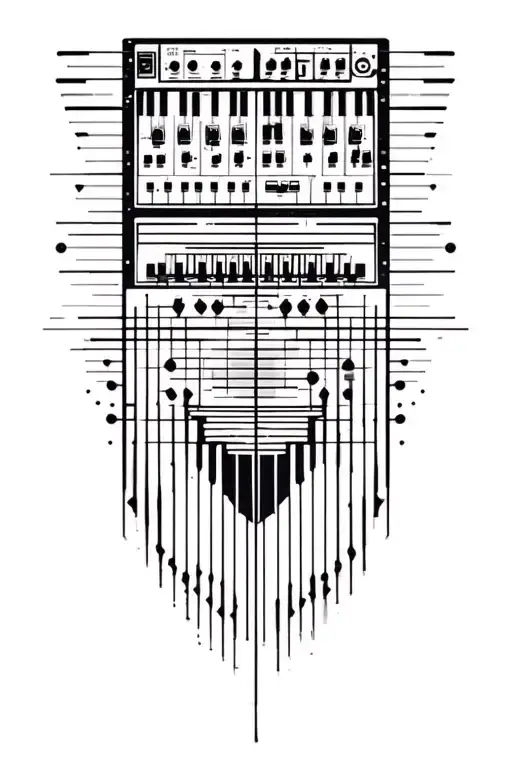 Abstract Lines In Shape Of A Synthesizer
