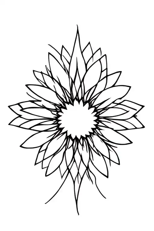 Abstract Lines In Shape Of A Flower