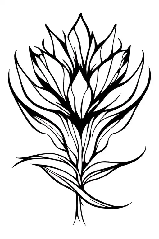 Abstract Lines In Shape Of A Flower