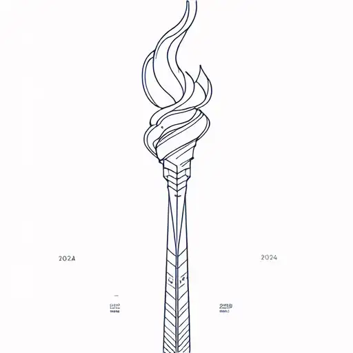 A Futuristic Interpretation Of The Paris 2024 Olympic Torch With A Modern Twist