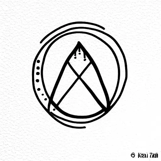 Circle With Japanese Sign Kai Zen Inside