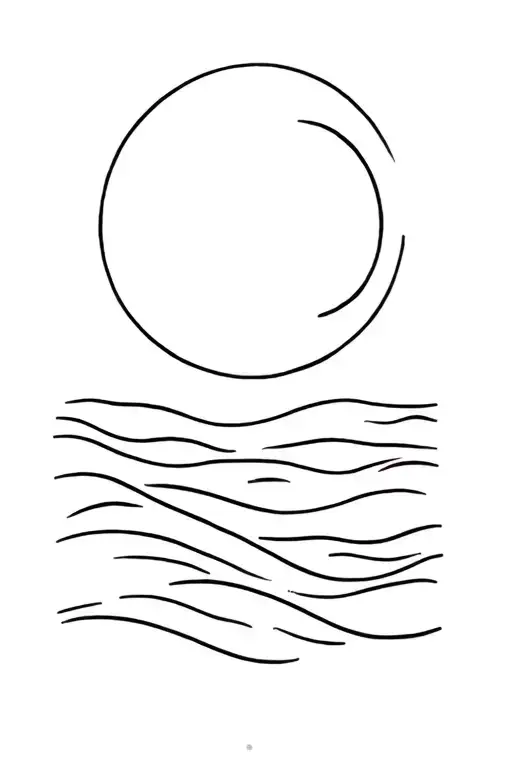Sun Moon And Ocean All Together Symbolizing
