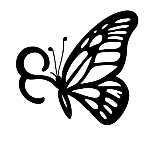 Butterfly With Semicolon As The Body
