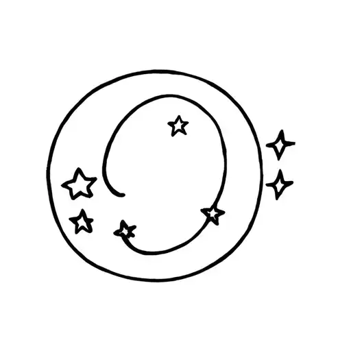 Moon And Three Stars