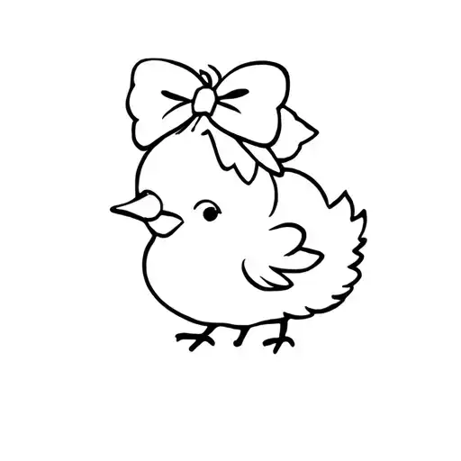 Baby Chick With Bow On Head
