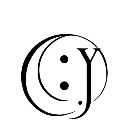 Ying Yang Symbol With Letters J And Y Letters Forming