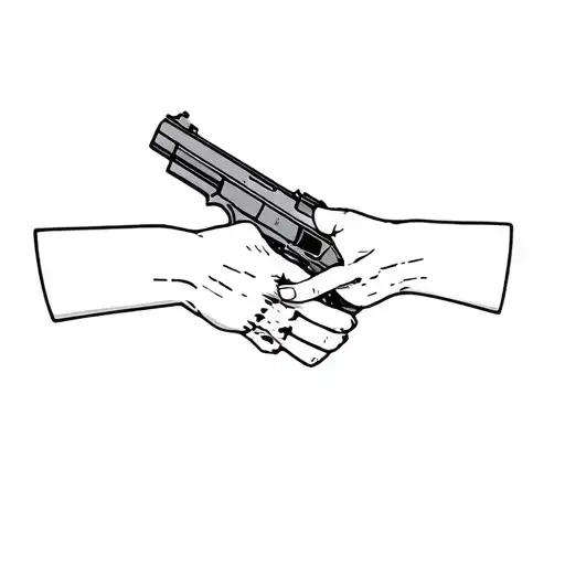 Fingergun With Two Male Hands No Gun Just The Hands Mimicking A Gun