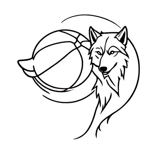 Wolf And Basketball