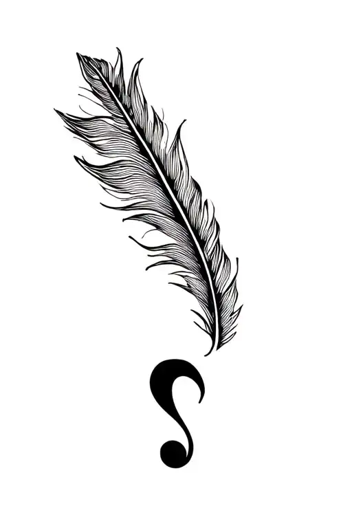 Swan's Feather And Semicolon Made