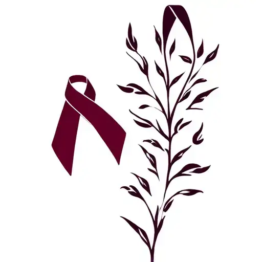 Iris Vine With Maroon Cancer Ribbon And Mom