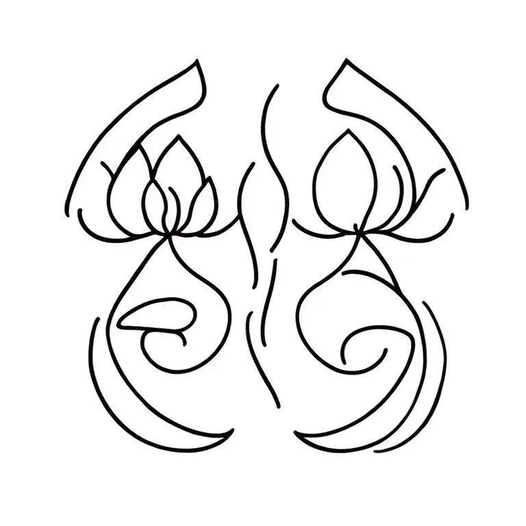 Signs Of The Taurus And Capricorn Sodium With A Lotus Flower And Love Symbology