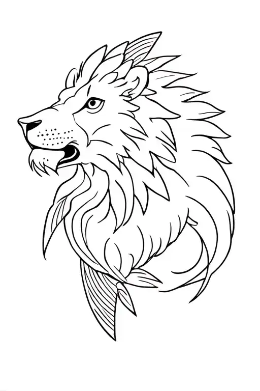 Fish And Lion Standing