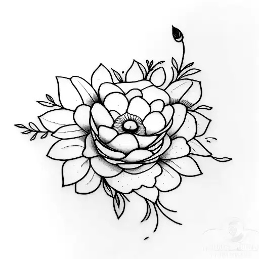 A Minimalist Tattoo Of A Delicate Flower Growing Out Of An Open Book