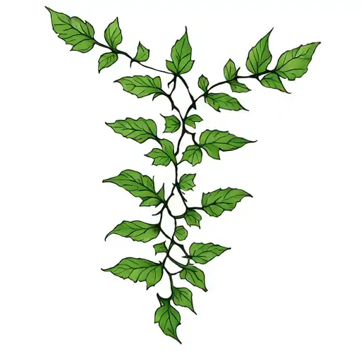 Ivy Plant Spine Tattoo Design