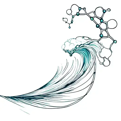 A Protein Molecule Morphing Into A Wave For Surfing