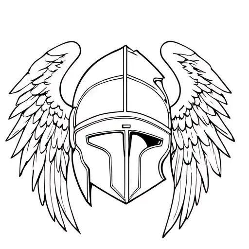 Sparta Helmet And Angel Wings