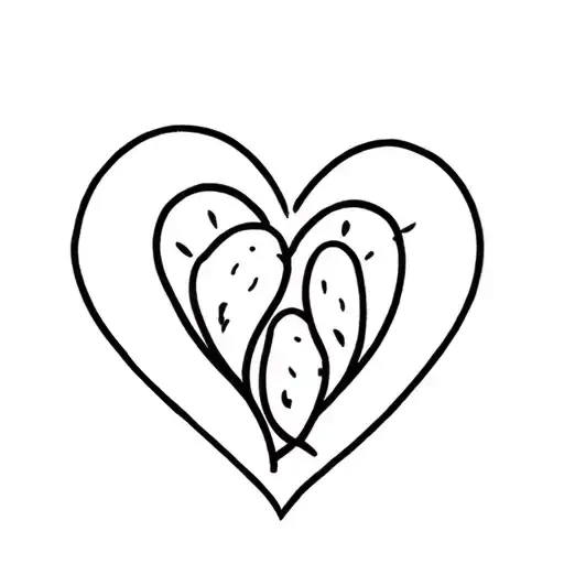 Peas Snuggled Together In A Heart