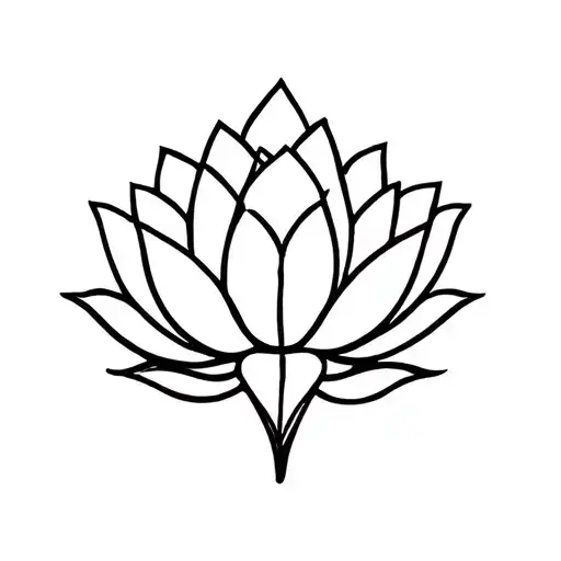 Small Lotus Flower Tattoo Minimalistic With Pad