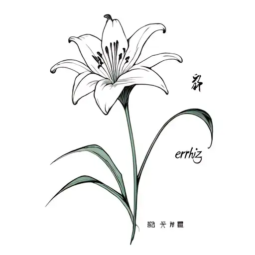 Lily With Named Erhiz In Japanese Font
