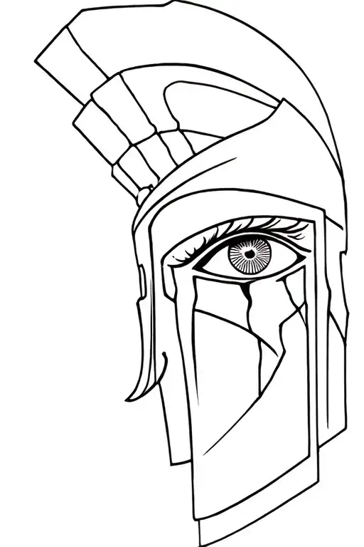 Spartan Soldier Statue Crying Eye