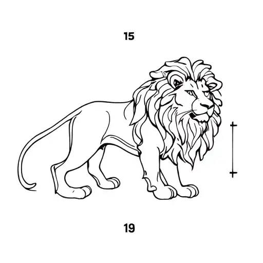 Lion With Numbers 15 And 19 Incorporated Within