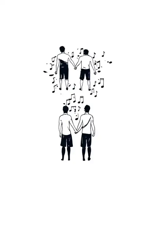 3 Brothers Holding Hands United By Music And Time