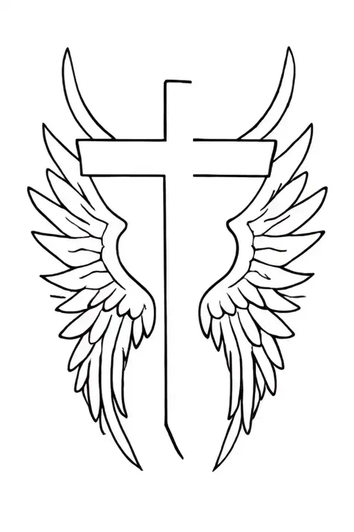 Christian Cross With Wings