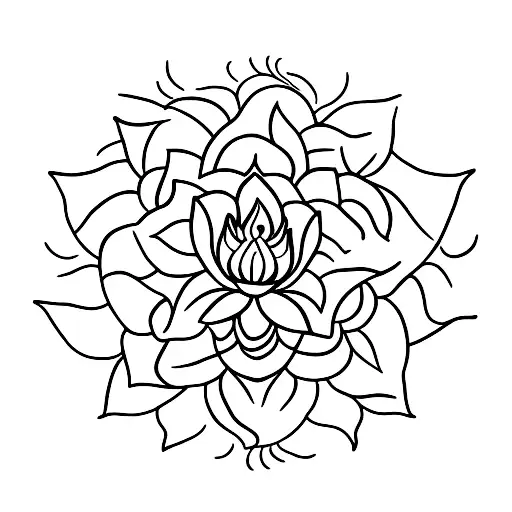Sternum Lotus With Flowers