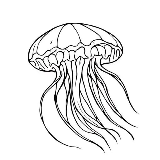 Jellyfish With Black Background