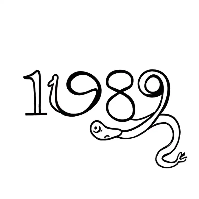 Snake In Birthyear Number 1989 Cute