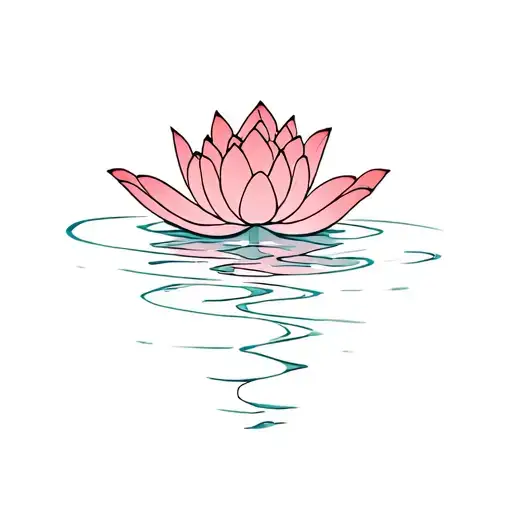 Small Lotus Floating In Water